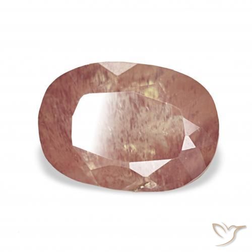 Labradorite andésine Rouge sang naturelle Coussin, 2.25 ct, Transparent