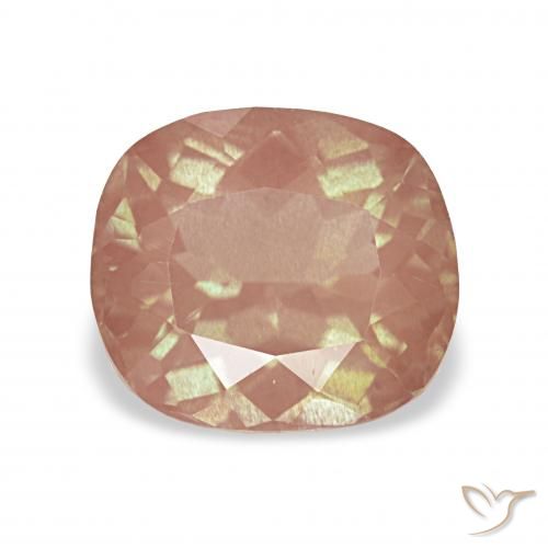 1.85ct Rose clair Labradorite andésine, Coussin, Transparent