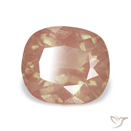 Labradorite andésine Rose clair naturelle Coussin, 1.85 ct, Transparent