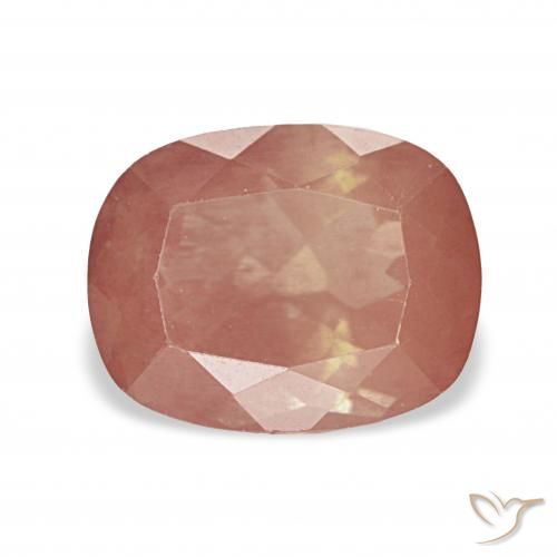 2.65ct Orange rougeâtre pâle Labradorite andésine, Coussin, Transparent