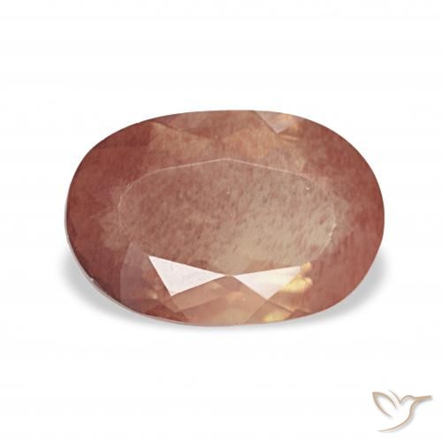 1.99ct Rouge-orange Labradorite andésine, ovale, Transparent