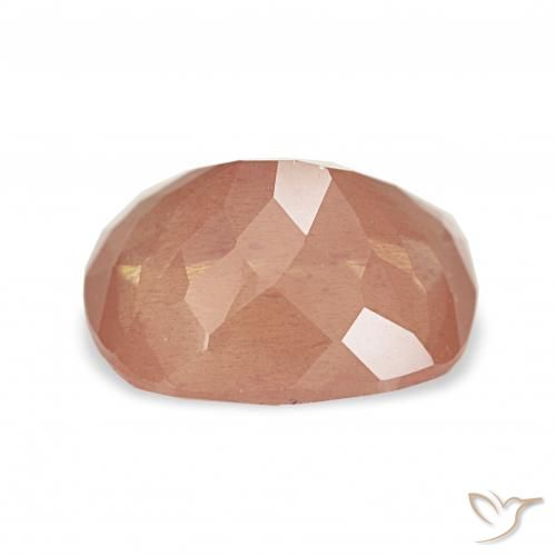 Labradorite andésine Orange rougeâtre naturelle Coussin, 3.35 ct, Transparent