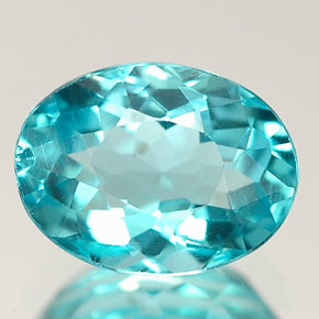 Apatite bleue naturelle coupe ovale, 1,36 ct, VS