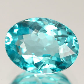 Apatite bleue naturelle coupe ovale, 1,36 ct, VS