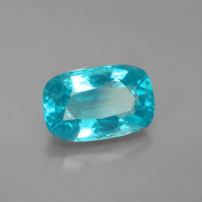 Apatite bleue naturelle coupe coussin, 4,69 ct, VS-SI