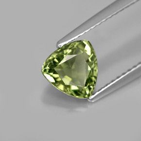 Apatite vert naturelle trillion, 1,44 ct, VS