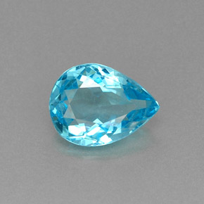Apatite bleue naturelle en forme de poire, 0,90 ct, VS-SI