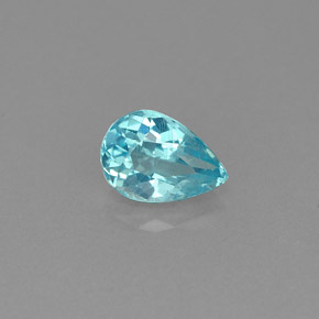 Apatite bleue naturelle en forme de poire, 0,83 ct, VS