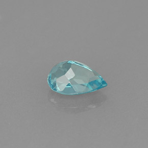 Apatite bleue naturelle en forme de poire, 0,83 ct, VS