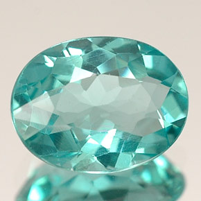 Apatite bleue naturelle coupe ovale, 1,29 ct, VS