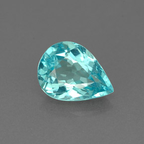 Apatite bleue naturelle en forme de poire, 1,17 ct, VS