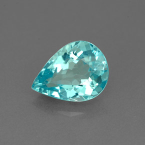 Apatite bleue naturelle en forme de poire, 1,17 ct, VS