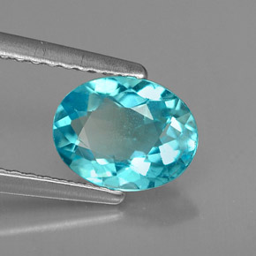 Apatite bleue naturelle coupe ovale, 1,19 ct, VS