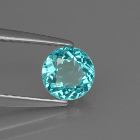 Apatite bleue naturelle coupe roude, 0,67 ct, VVS-VS