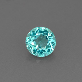 Apatite bleue naturelle coupe roude, 0,63 ct, VS