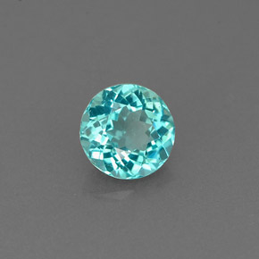 Apatite bleue naturelle coupe roude, 0,63 ct, VS
