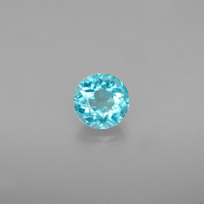 Apatite bleue naturelle coupe roude, 0,79 ct, VS
