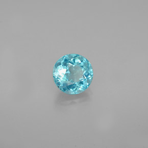 Apatite bleue naturelle coupe roude, 0,79 ct, VS