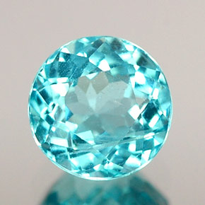 Apatite bleue naturelle coupe roude, 0,74 ct, VS-SI