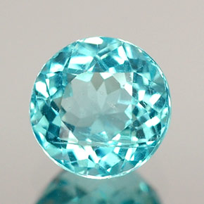 Apatite bleue naturelle coupe roude, 0,74 ct, VS-SI