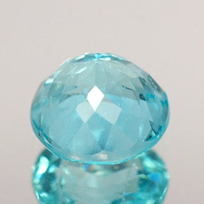 Apatite bleue naturelle coupe roude, 0,74 ct, VS-SI