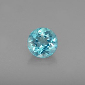 Apatite bleue naturelle coupe roude, 0,70 ct, VS-SI