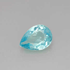 Apatite bleue naturelle en forme de poire, 0,96 ct, VS