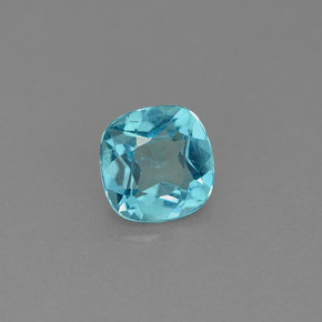 Apatite bleue naturelle coupe coussin, 0,99 ct, VS-SI
