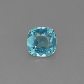 Apatite bleue naturelle coupe coussin, 0,99 ct, VS-SI
