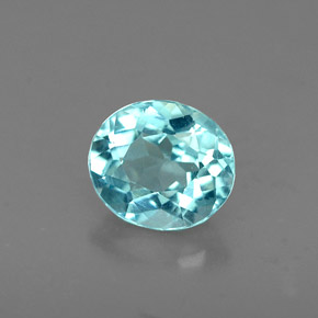 Apatite bleue naturelle coupe ovale, 0,60 ct, VS