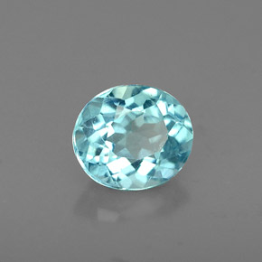 Apatite bleue naturelle coupe ovale, 0,60 ct, VS