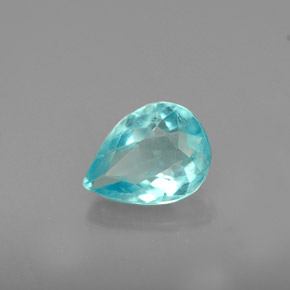 Apatite bleue naturelle en forme de poire, 1,12 ct, VS