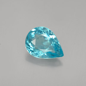 Apatite bleue naturelle en forme de poire, 1,03 ct, VS