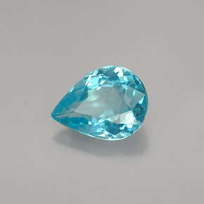 Apatite bleue naturelle en forme de poire, 1,03 ct, VS