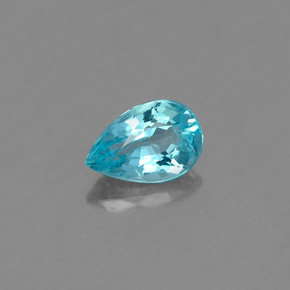 Apatite bleue naturelle en forme de poire, 0,48 ct, VS