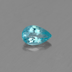 Apatite bleue naturelle en forme de poire, 0,48 ct, VS