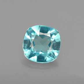 Apatite bleue naturelle coupe coussin, 0,88 ct, VS