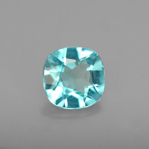 Apatite bleue naturelle coupe coussin, 0,88 ct, VS