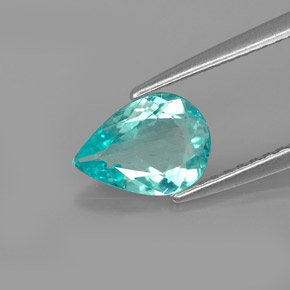Apatite bleue naturelle en forme de poire, 0,97 ct, VS-SI