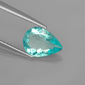 Apatite bleue naturelle en forme de poire, 0,97 ct, VS-SI