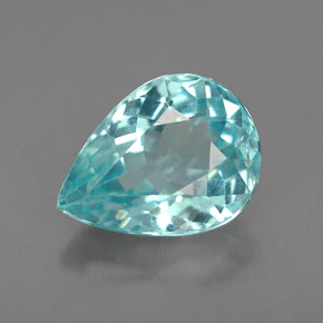Apatite bleue naturelle en forme de poire, 1,21 ct, VVS-VS
