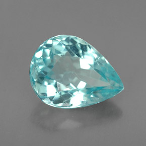 Apatite bleue naturelle en forme de poire, 1,21 ct, VVS-VS