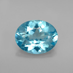 Apatite bleue naturelle coupe ovale, 2,42 ct, VS-SI