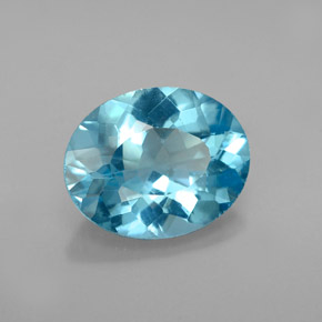 Apatite bleue naturelle coupe ovale, 2,42 ct, VS-SI