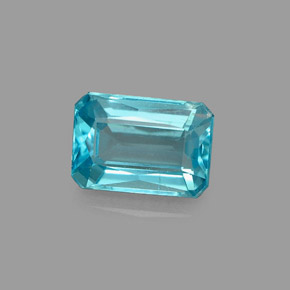 Apatite bleue naturelle taille émeraude, 1,19 ct, VS