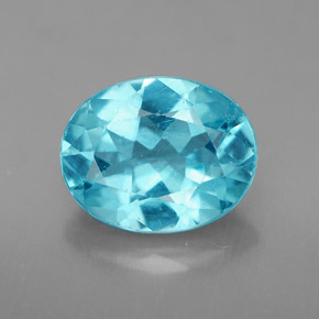 Apatite bleue naturelle coupe ovale, 2,88 ct, VS-SI