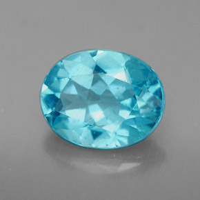 Apatite bleue naturelle coupe ovale, 2,88 ct, VS-SI