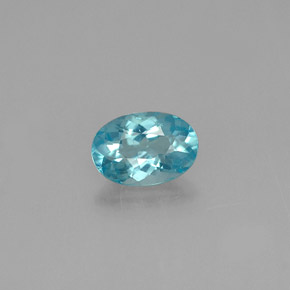 Apatite bleue naturelle coupe ovale, 0,53 ct, VS