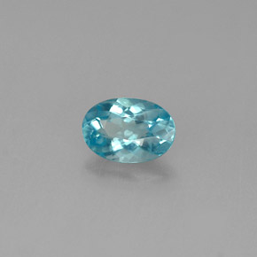 Apatite bleue naturelle coupe ovale, 0,53 ct, VS