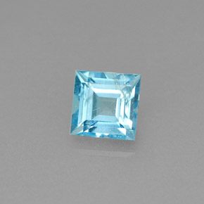 Apatite bleue naturelle carré, 0,74 ct, VS-SI